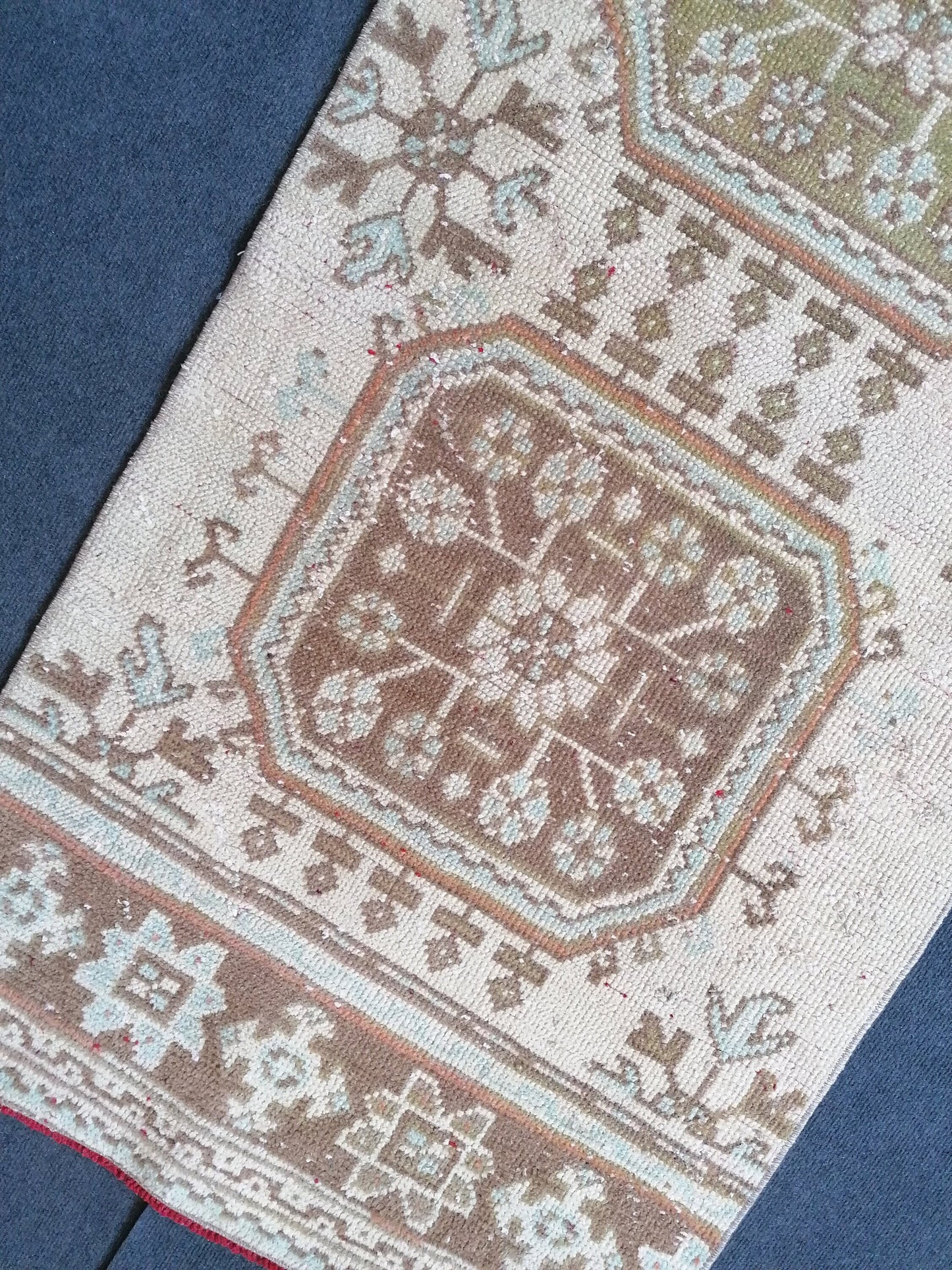 2.7 x 11.8 Turkish runner rug, vintage runner rug, oushak runner rug,