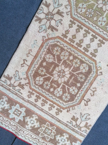 2.7 x 11.8 Turkish runner rug, vintage runner rug, oushak runner rug,