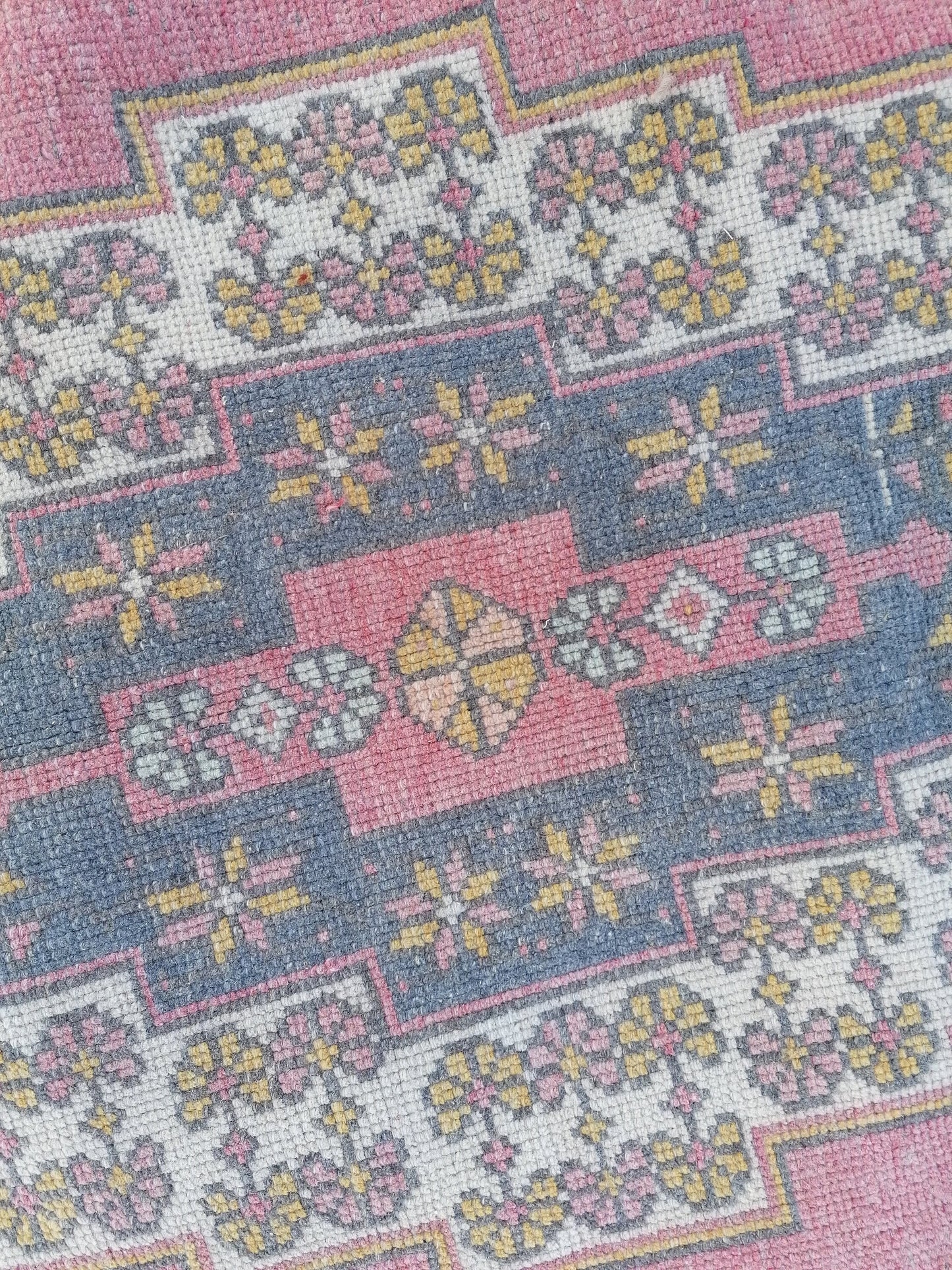 4.5 x 7.10 Oushak knotted vintage rug, vintage wool rug  handmade area rug