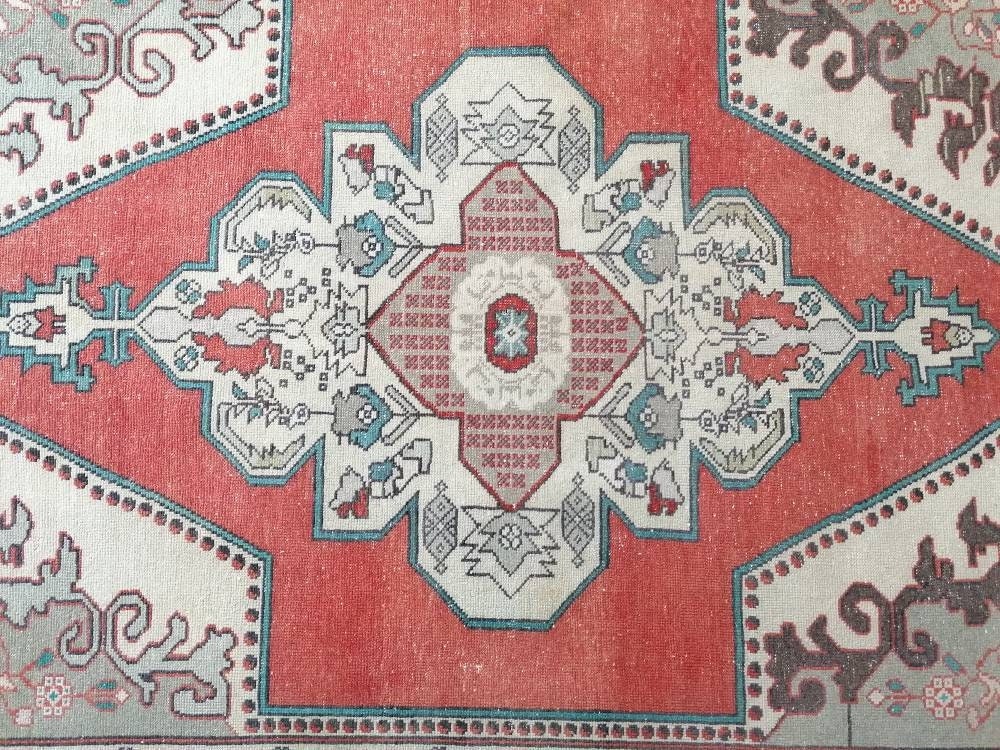 5.6 x 7.5 turkish rug, vintage kitchen rug, oushak bedroom rug, handmade rug