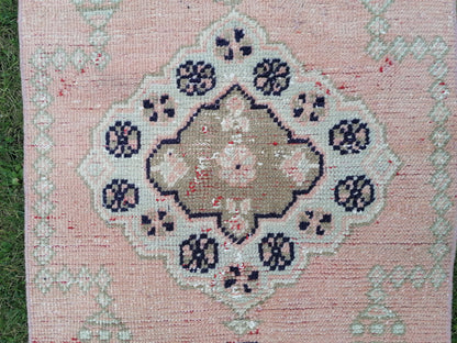 2.3 x 9.5 oushak turkish runner rug, vintage handmade wool runner rug,