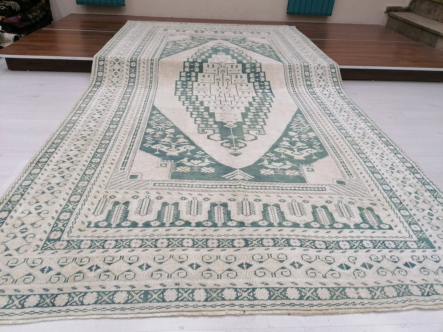 5.5 x 10.5 handmade rug, Turkish rug, Oushak rug