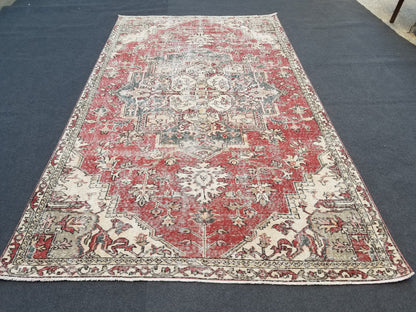 5 x 8.8 Oushak turkish rug, oushak rug, vintage rug