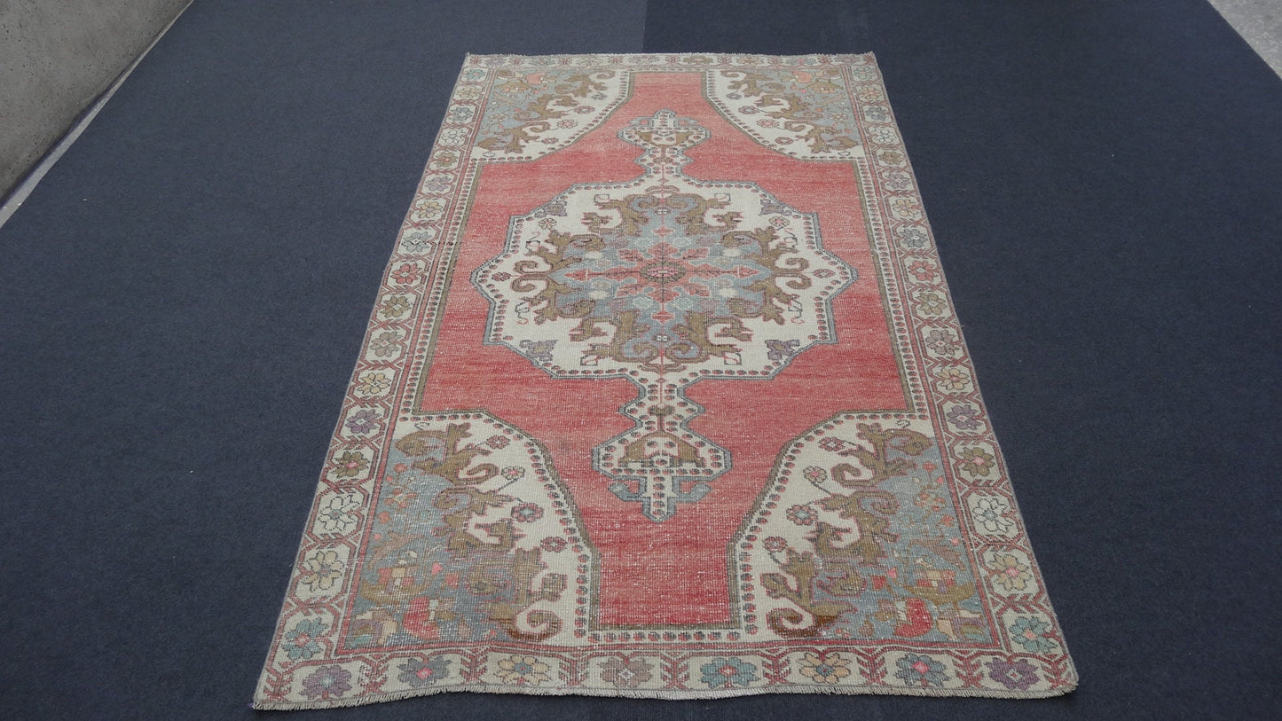 53 x 87 inches Vintage rug, turkish oushak rug , Hand-knotted rug