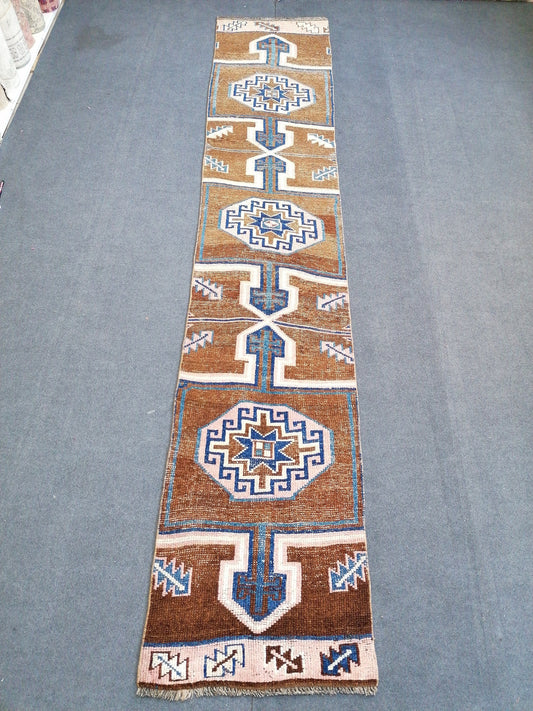 2.2 x 11.10 turkish runner rug vintage runner oushak rug unique