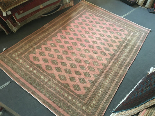 6.5 x 9.4 handmade persian oversize living room area rug, vintage oushak rug