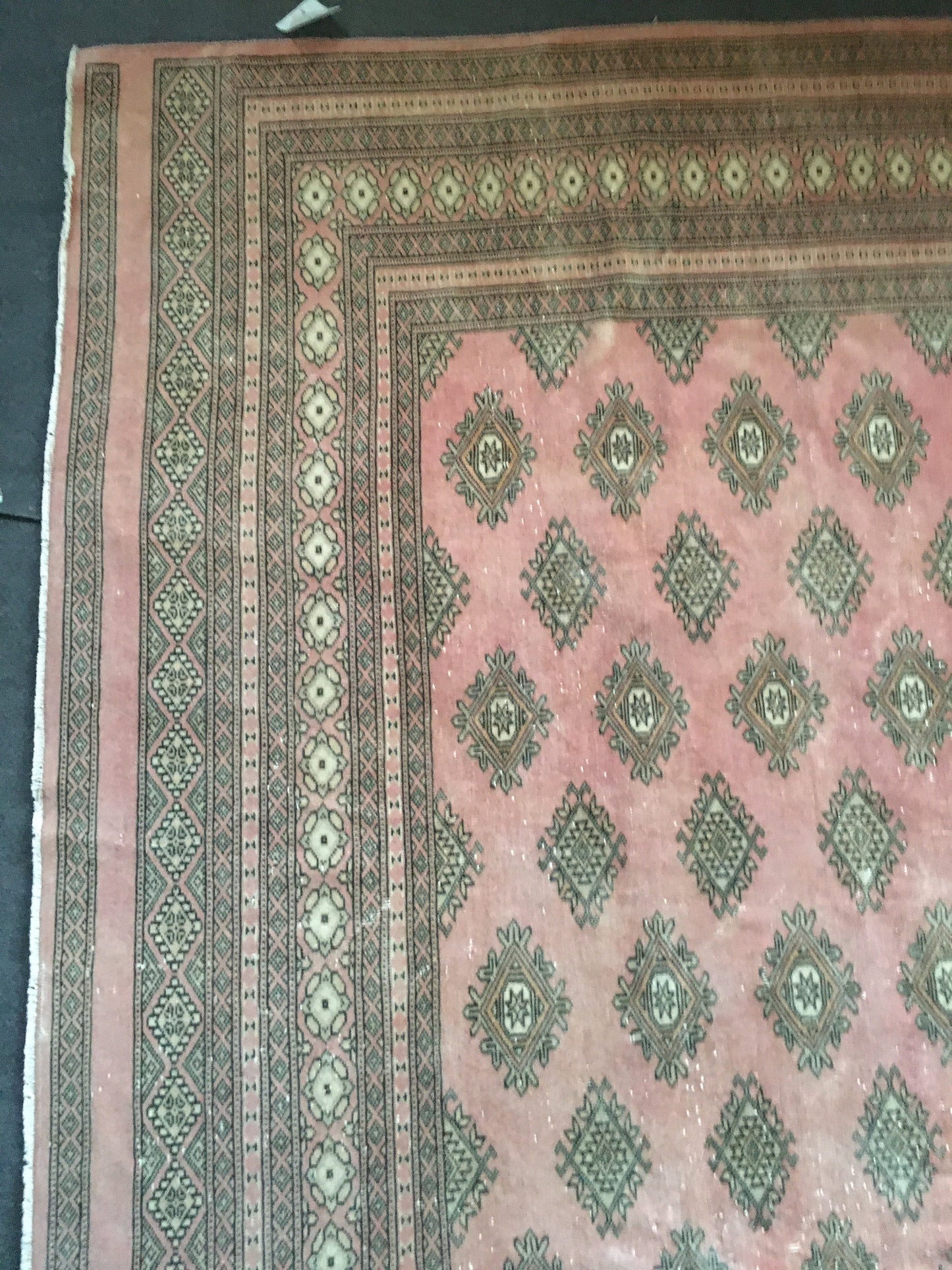 6.5 x 9.4 handmade persian oversize living room area rug, vintage oushak rug