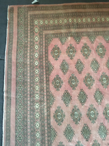 6.5 x 9.4 handmade persian oversize living room area rug, vintage oushak rug