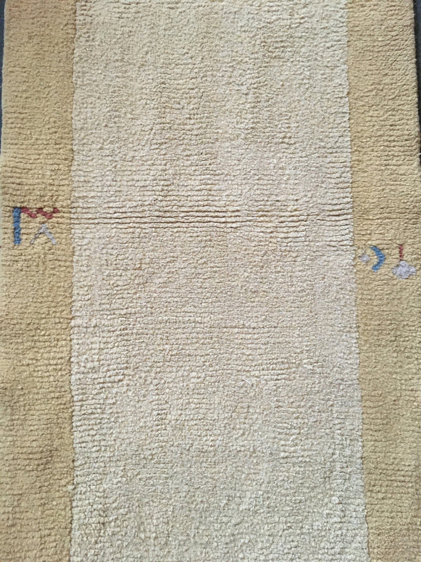 2.4 x 4.4 feet natural wool handmade turkish runner,