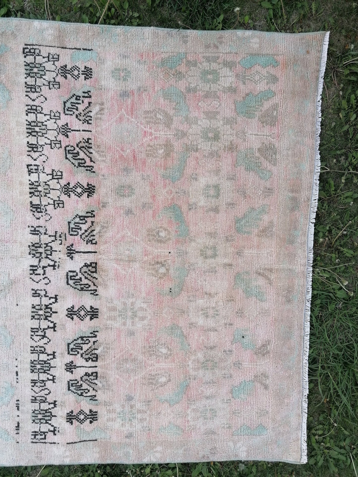 4.4 x 7.4 Turkish vintage rug, oushak vintage rug  anatolian rug,wool rug