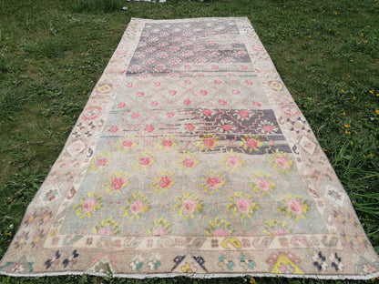 4.8 x 10.8 Vintage rug, turkish vintage runner rug, anatolian rug, oushak runner