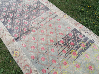 4.8 x 10.8 Vintage rug, turkish vintage runner rug, anatolian rug, oushak runner
