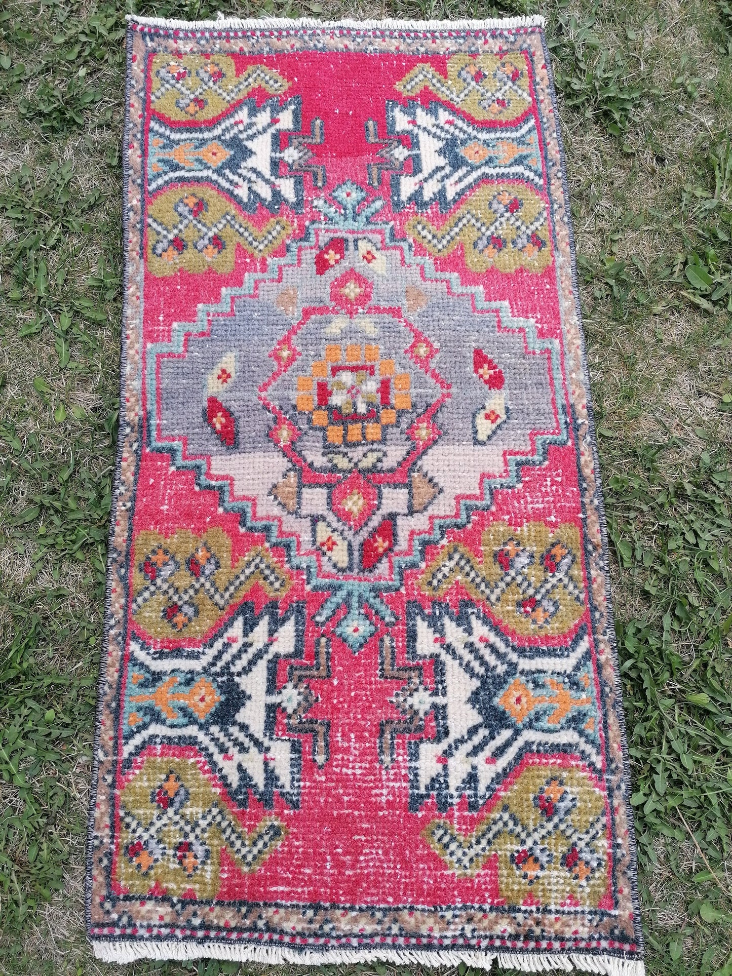 TurkÄ±sh rug vÄ±ntage rug, vÄ±ntage turkÄ±sh rug, hand made rug,wool rug 3'2x1'7 feet