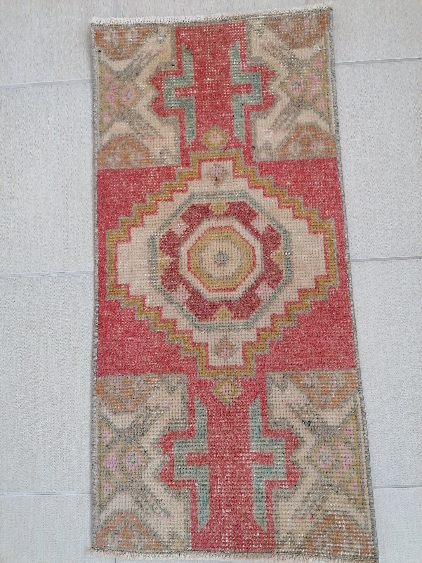 1.4 x 2.9 Vintage rug, turkish rug, oushak rug, small rug