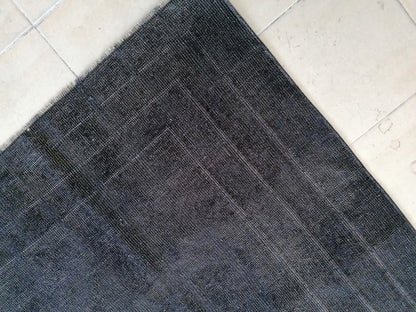 7.5 x 10.2 black wool rug, turkish rug, large turkish rug, wool rug Handmade rug