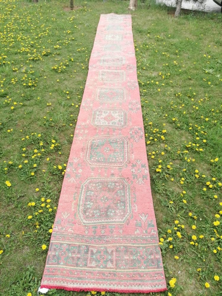 2.7 x.20.6 XL Oushak wool runner extra long vintage runner, hallway handmade runner