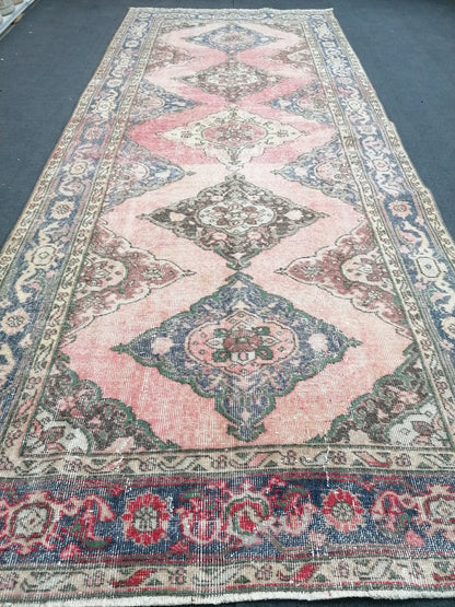 4.8 x 11 Vintage runner rug, turkish runner, anatolian runner, handmade runner rug