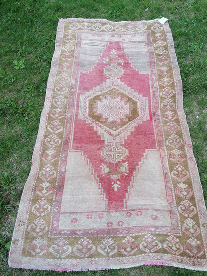 3.7 x 6.6 Turkish oushak rug, vintage oushak rug, vintage rug, handmade rug, kitchen rug