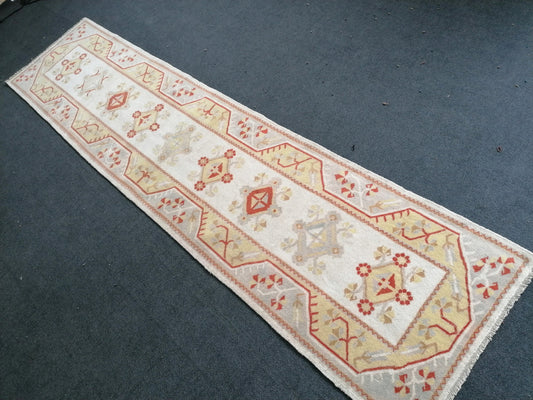 Turkish runner rug, 2.8 x 11 runner rug, vintage turkish runer rug, rug, oushak vintage rug,