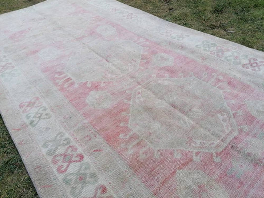 5 x 10.6 Vintage runner, oushak rug, hallway runner - handmade wool rug, kitchen runner rug,
