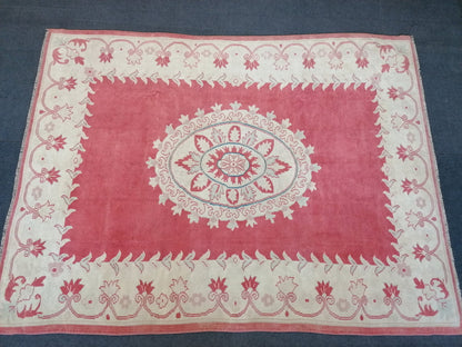5.9 x 7.8 Oushak turkish rug, large vintage rug -  handmade wool rug, living room rug, bohemian rug,