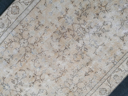 3.6 x 5.10 Muted distressed vintage rug turkish rug, muted rug oushak rug floral rug oriental rug antique rug