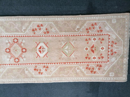 Runner rug, 2.6 x 10 soft turkish runner rug, vintage runner rug ,