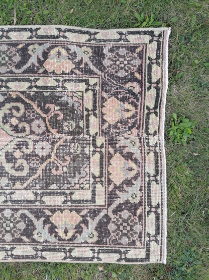 Turkish runner rug 2.3 x 13.3 vintage wool runner, pack work oushak runner rug, handmade rug