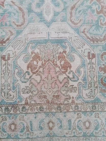 Turkish rug, vintage rug 4.2 x 8.3 oushak rug