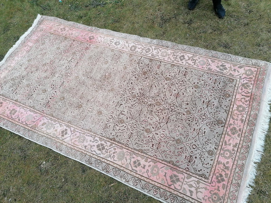 5.3 x 9.6 muted vintage rug natural oushak rug vintage rug wool oushak rug hand made