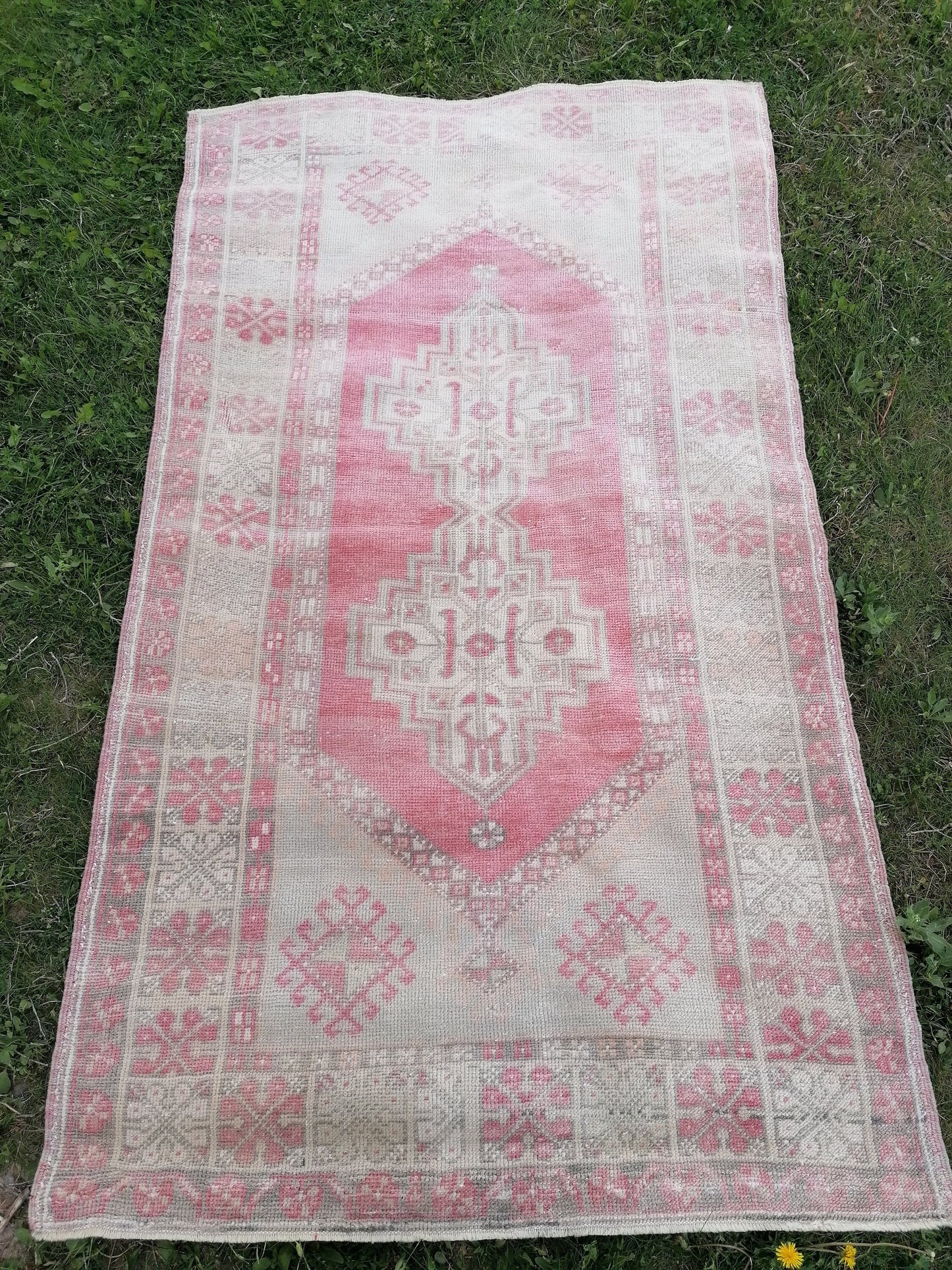 Vintage rug 4 x 6.9 oushak rug,anatolian rug ,unique handmade rug