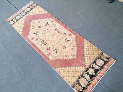 Runner rug 2.2 x 6.2 vintage wool runner rug, handmade vintage rug, hallway runner rug