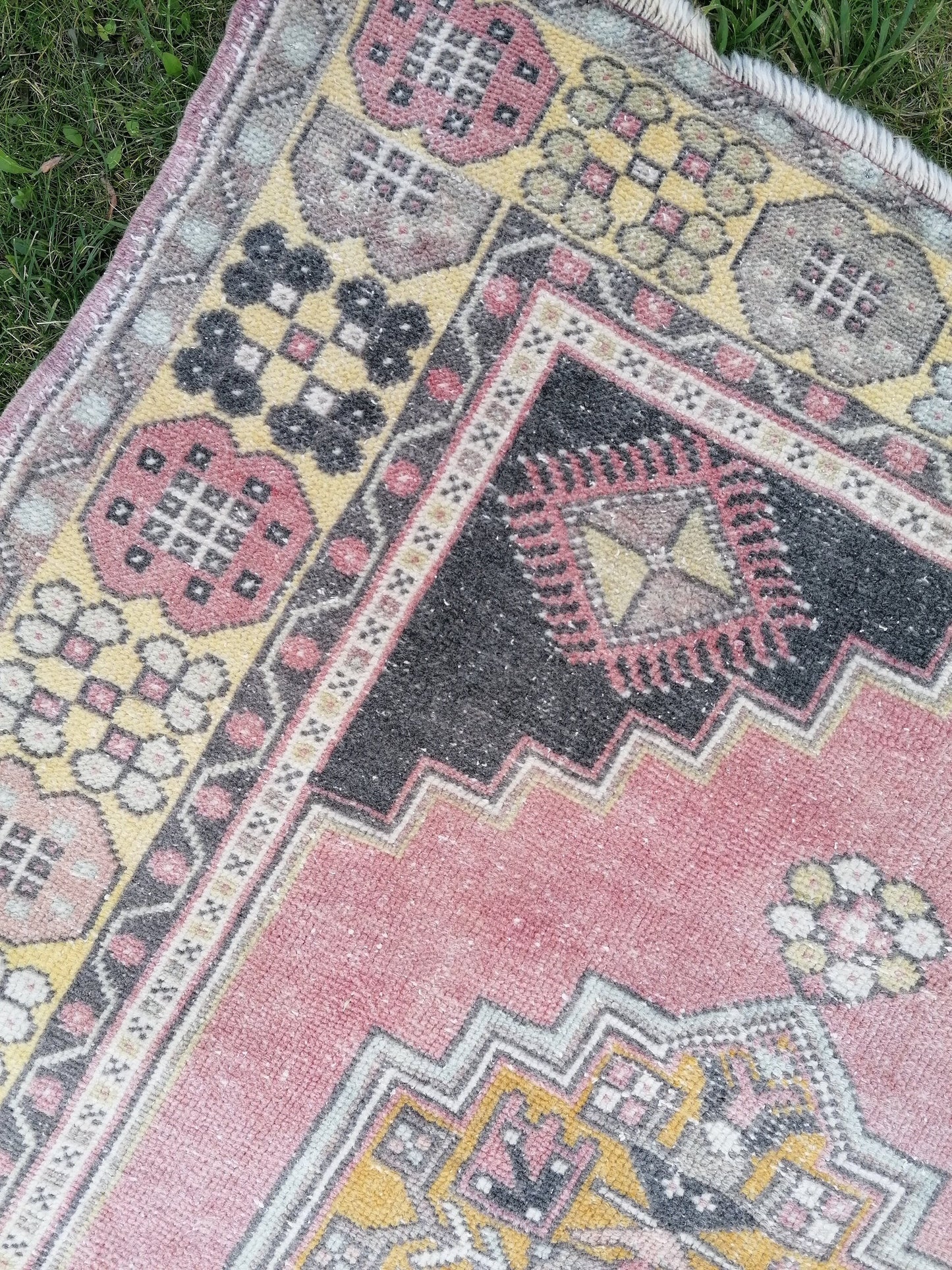 3.10 x 6 Turkish rug, vintage rug, oushak wool rug