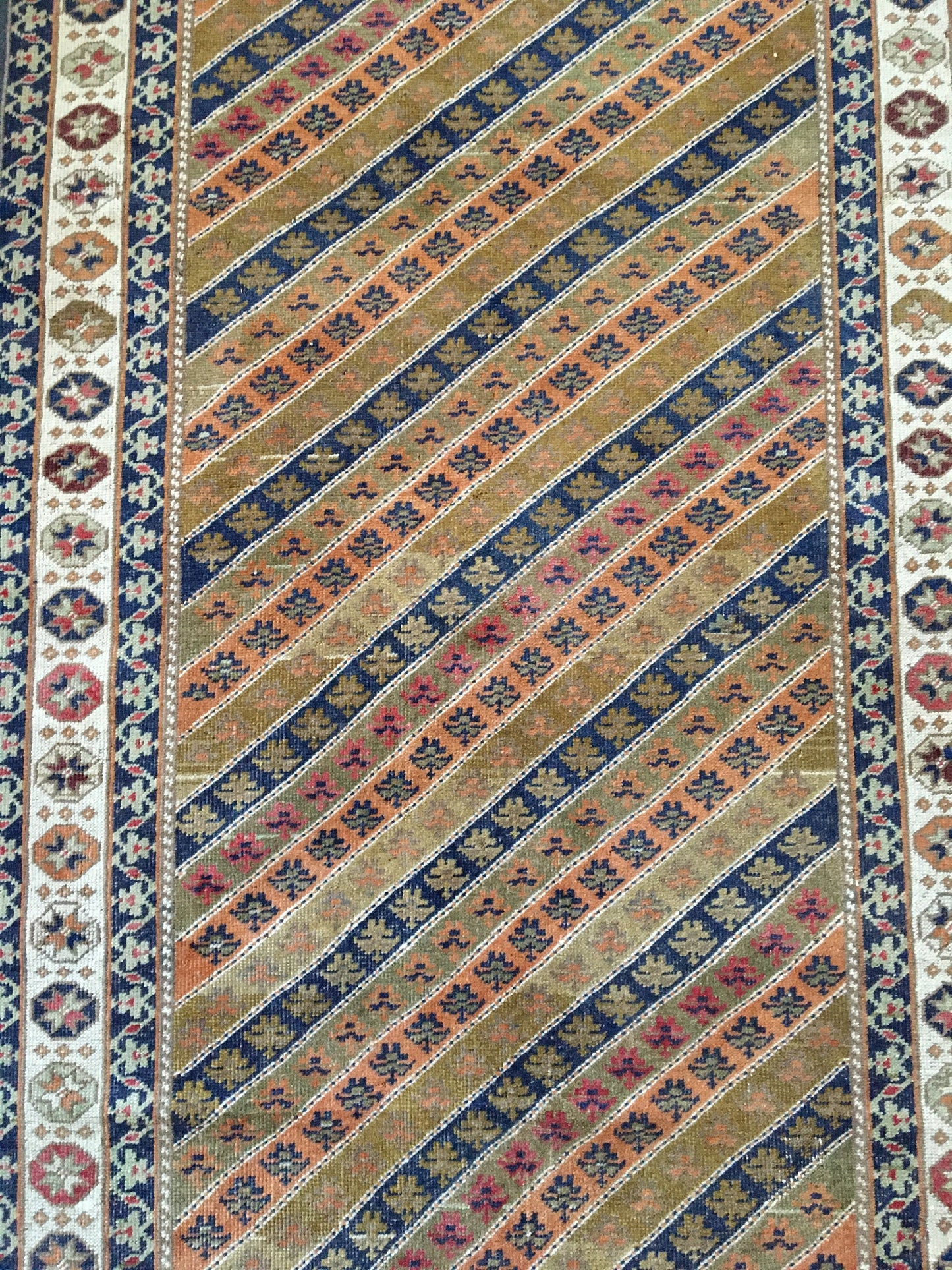 3.5 x 6 feet handmade brown large kitchen rug, living room vintage rug