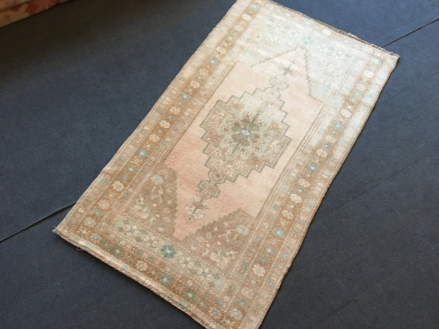 3x5 feet handmade muted turkish wool rug, vintage oushak bedroom rug, kitchen floor large rug, living room middle area rug,bohem natural rug