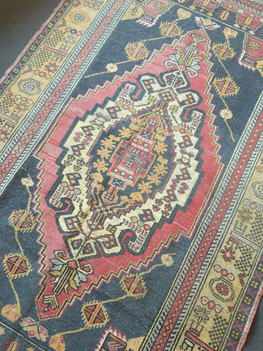 5x8 feet handmade large wool on wool rug, vintage turkish big size living room floor rug, oushak etnique muted color bedroom rug,kitchen rug