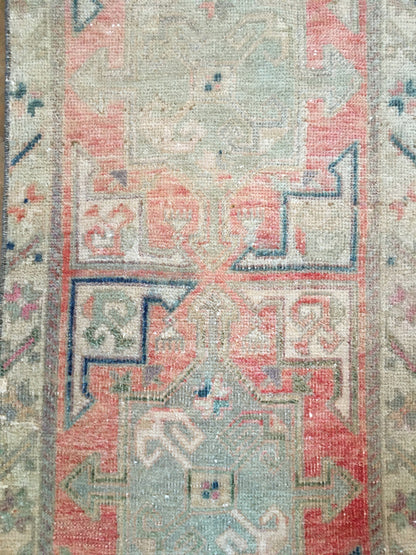 1.7 x 3.6 turkish small rug, vintage bathroom rug, oushak bedroom rug,