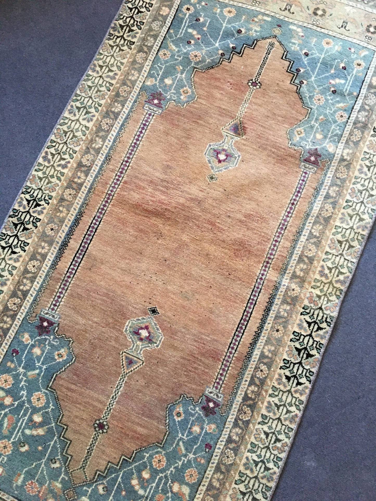 3 x 6.5 feet turkish oushak rug, natural living room rug,