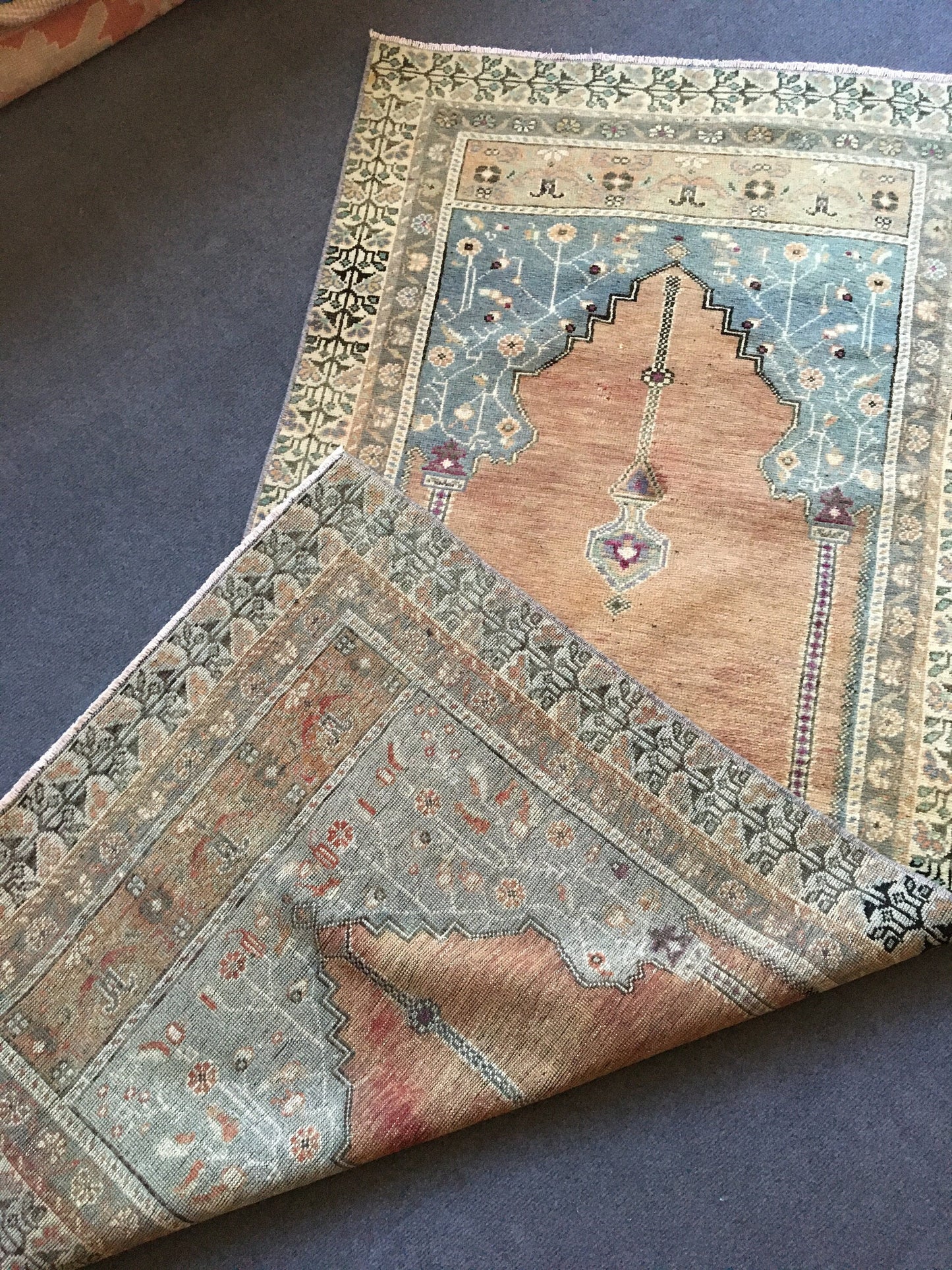 3 x 6.5 feet turkish oushak rug, natural living room rug,