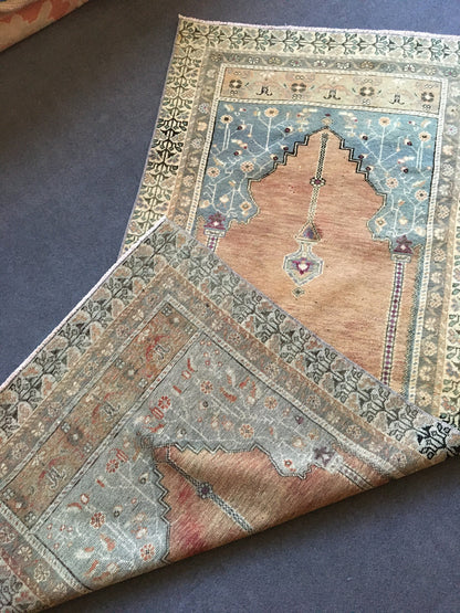 3 x 6.5 feet turkish oushak rug, natural living room rug,