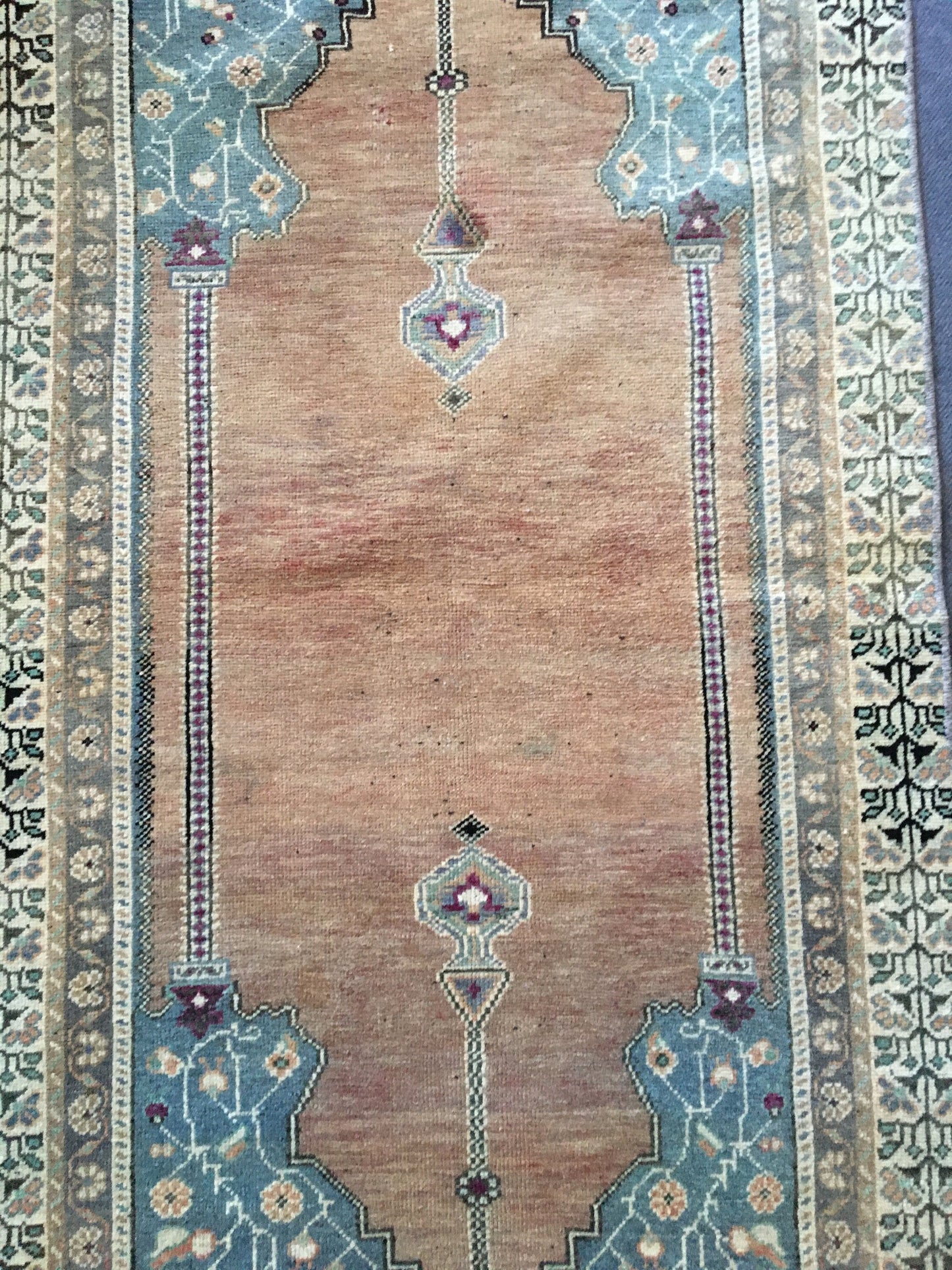3 x 6.5 feet turkish oushak rug, natural living room rug,