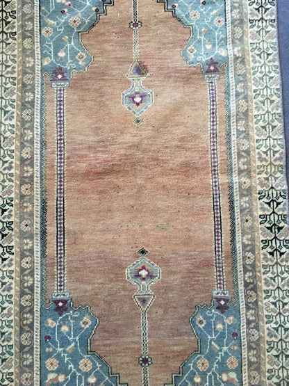 3 x 6.5 feet turkish oushak rug, natural living room rug,