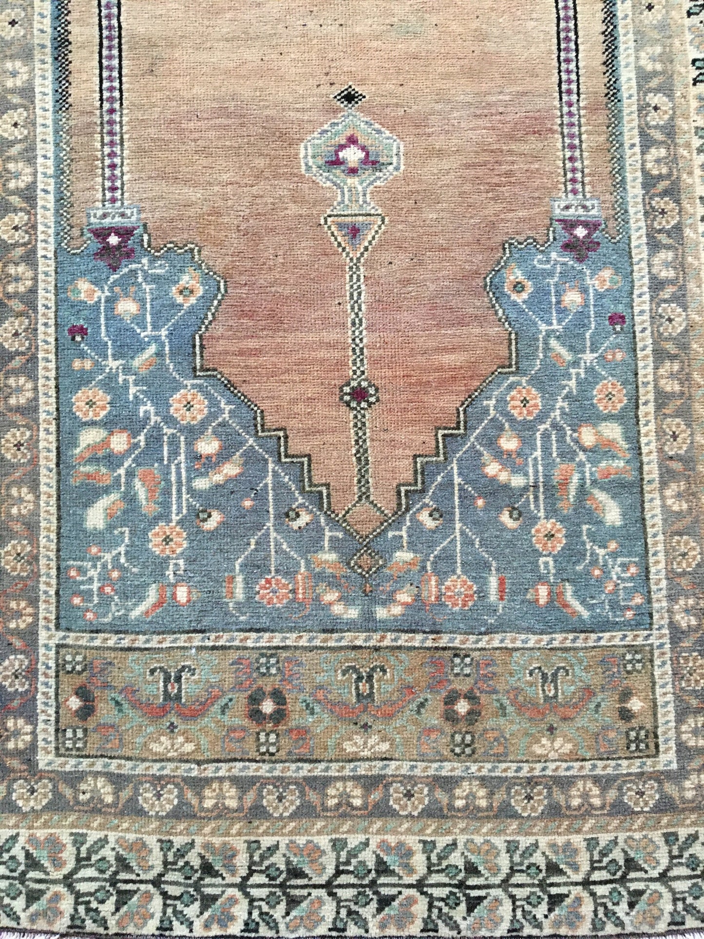 3 x 6.5 feet turkish oushak rug, natural living room rug,