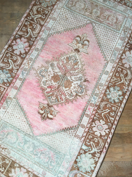 3x5 feet oushak handmade rug, vintage turkish rug, wool bohemian natural faded color large rug,wide bedroom area rug,kitchen floor brown rug