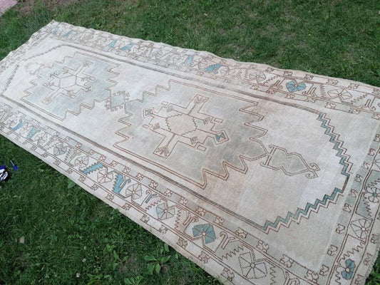 5x12 handmade wool rug, vintage rug, turkish runner rug