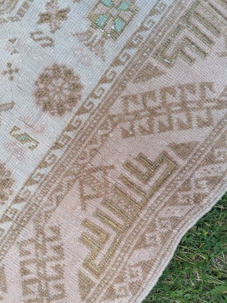 3x5 wool rug, vintage rug, oushak rug, living room rug, turkish rug, bathroom rug, kitchen rug, persian rug