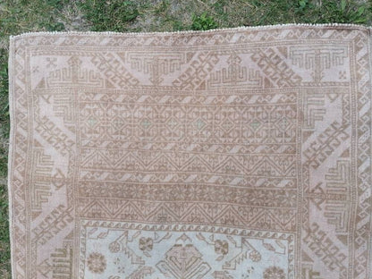 3x5 wool rug, vintage rug, oushak rug, living room rug, turkish rug, bathroom rug, kitchen rug, persian rug