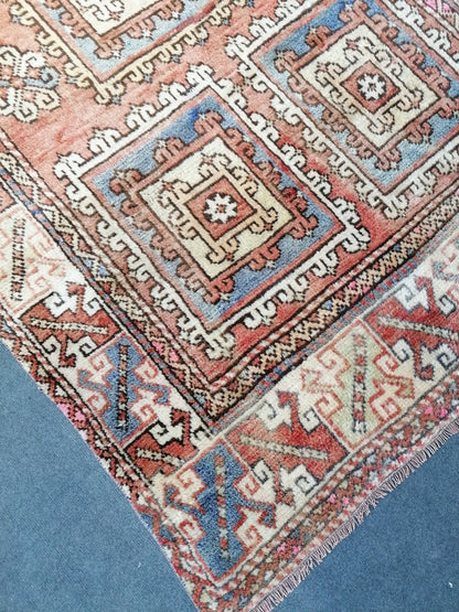 4.4 x 7.5 handmade wool rug, turkish oushak rug, vintage area rug,