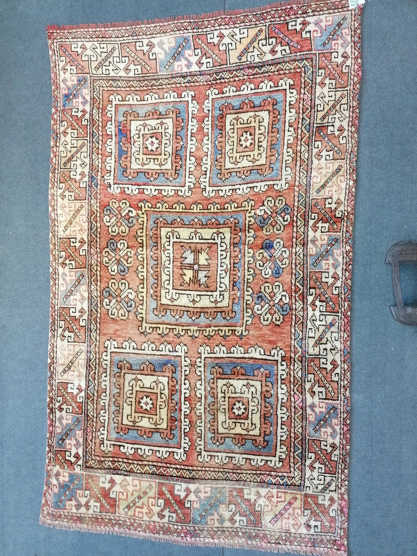 4.4 x 7.5 handmade wool rug, turkish oushak rug, vintage area rug,