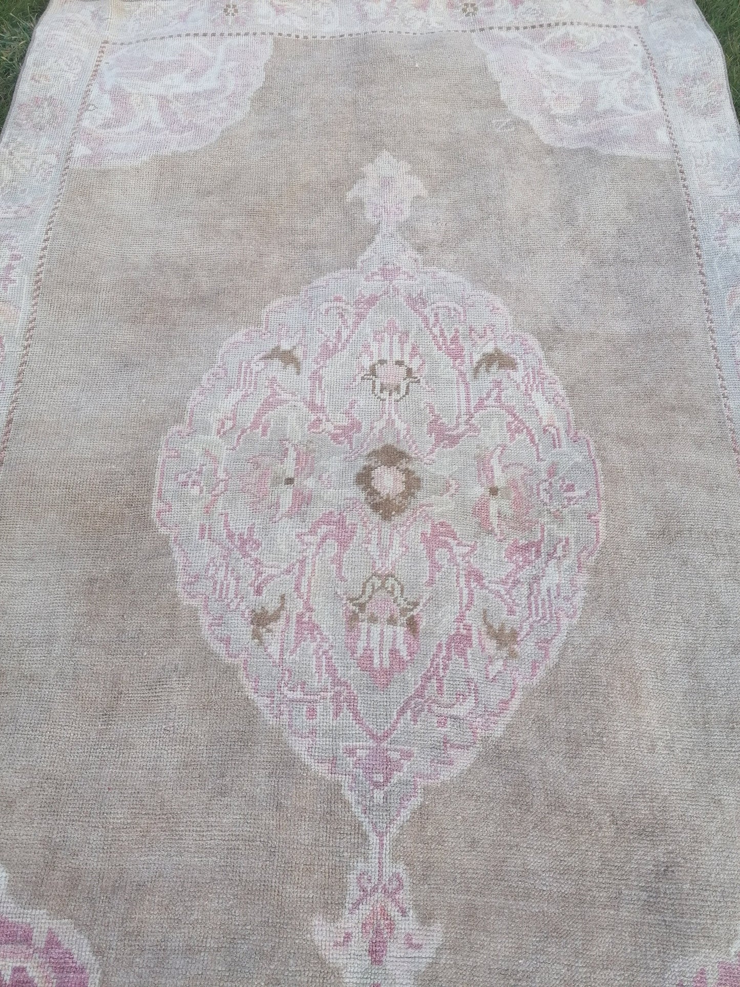 4.6 x 7.6 turkishrug, neutral oushak area rug,Hand-knotted rug